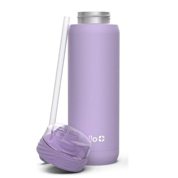 Ello Cooper Stainless Steel Water Bottle with Straw and Carry Handle, Lilac - Picture 3 of 11